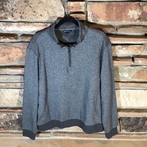 Zachary Prell Fleece-Lined Quarter-Zip Pullover in Grey